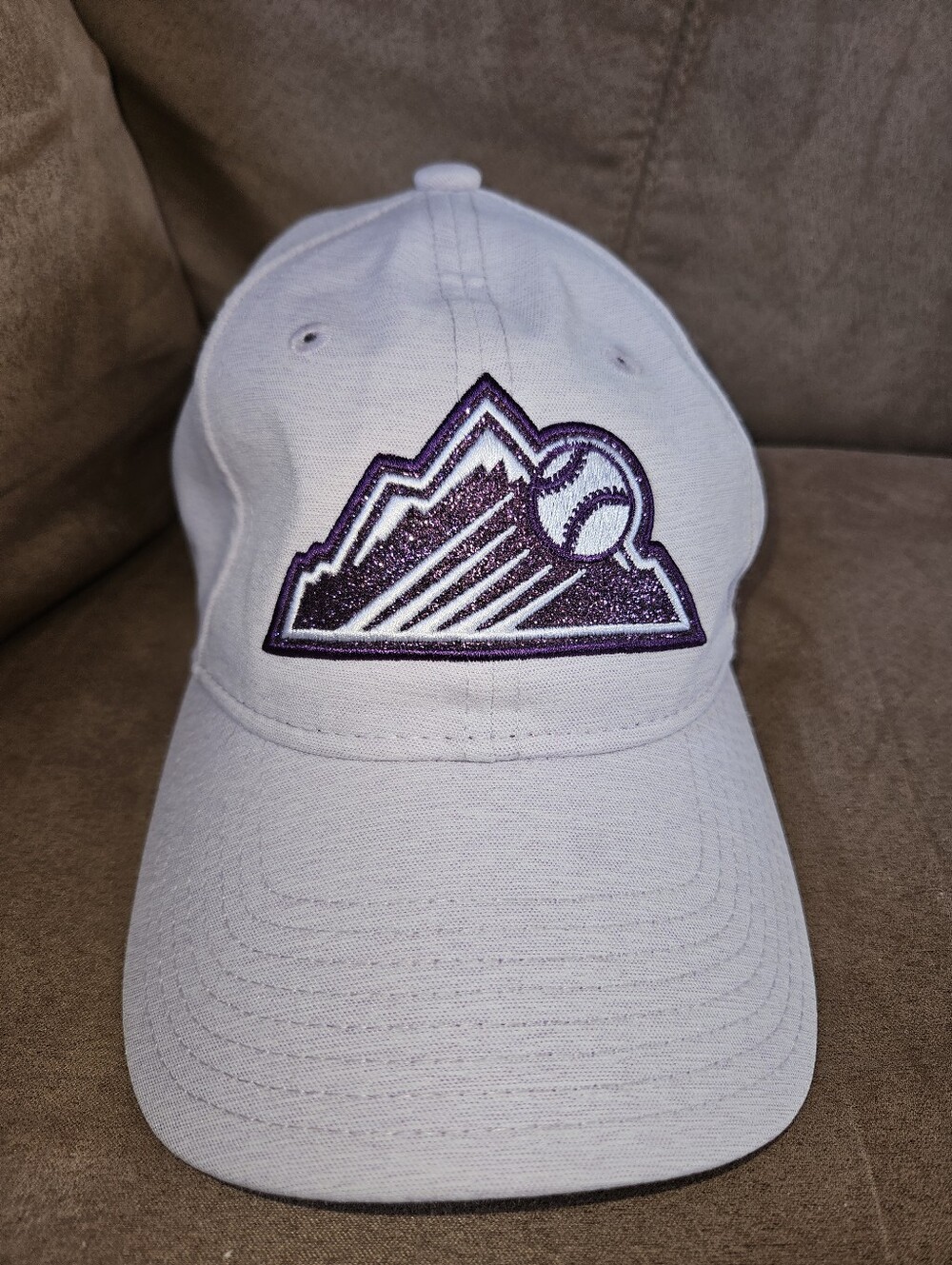 920 New Era Lilac Colored Rockies Baseball Cap w/Purple Glitter Mountain Decal